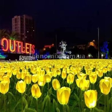Комплект садового декора на солнечной панели Тюльпаны желтые 2шт 42,5см
