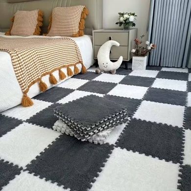 Коврик-пазл плюшевый 30&times;30см 10шт/уп floor mat AND 5579 Серый