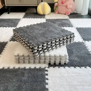 Коврик-пазл плюшевый 30&times;30см 10шт/уп floor mat AND 5579 Серый