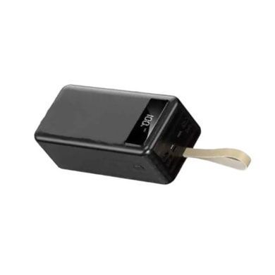 Power Bank із вбудованими кабелями для заряджання та ліхтариком USB, MicroUSB, TypeC 40000mAh Чорний