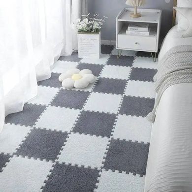Коврик-пазл плюшевый 30&times;30см 10шт/уп floor mat AND 5579 Серый