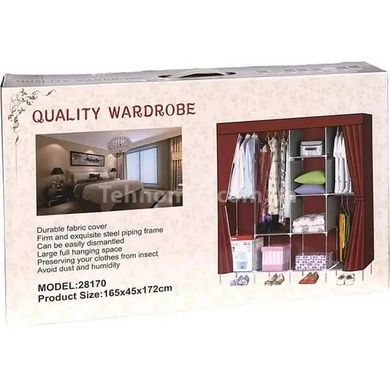 Складной тканевый шкаф Storage Wardrobe 28165 ∙ Органайзер &ndash; гардероб для одежды на 4 секции, 165х45х172 см