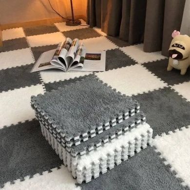 Коврик-пазл плюшевый 30&times;30см 10шт/уп floor mat AND 5579 Серый