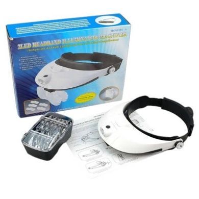 Лупа-окуляри бінокулярна з led-підсвічуванням MG81001 (1x - 3.5x, комбінування) Білі
