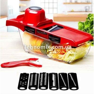 Ручная овощерезка слайсер с 6 насадками Wire Cutter Красная