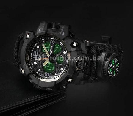 Годинники чоловічі тактичні Besta Life Pro AllBlack з компасом