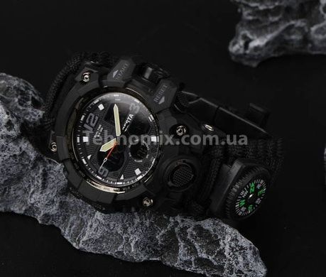 Годинники чоловічі тактичні Besta Life Pro AllBlack з компасом