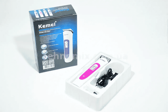 Машинка для стрижки Kemei KM-7013 Розовая