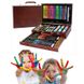 Набор для творчества 123 предмета в деревянном чемодане Artistic Tool Kit + Подарок Пластилин