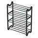 Стеллаж для обуви алюминиевый 4 полки Shoe Rack AND 1-4 Черный