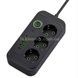 Сетевой фильтр с USB (3&times;220В+4&times;USB+1&times;Type-C) QL-1074U 3 метра Черный