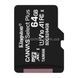 Карта пам'яті з адаптером microSD, SD, SDHC, SDXC 64GB Class 10 Kingston memory card