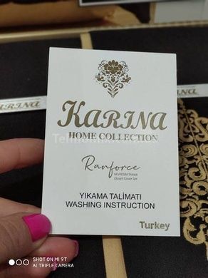 Постільна білизна з вишивкою Karina Siyah sari Ранфорс Бавовна Євро розмір