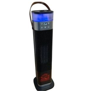 Тепловентилятор напольный башенный с имитацией камина Portable Fan Heater HQN218-28QD Черный