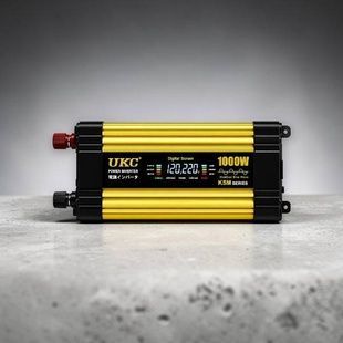 Перетворювач 1000W 12V AC/DC KSM LCD+2 USB Чорний з жовтим