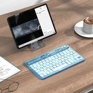 Клавиатура беспроводная Transparent Discovery edition BT keyboard(Английская раскладка) HOCO S55 Ice Blue Mist
