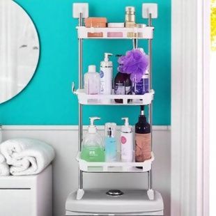 Настінна полиця над унітазом Portable Toilet And Bathroom Storage Rack Біла