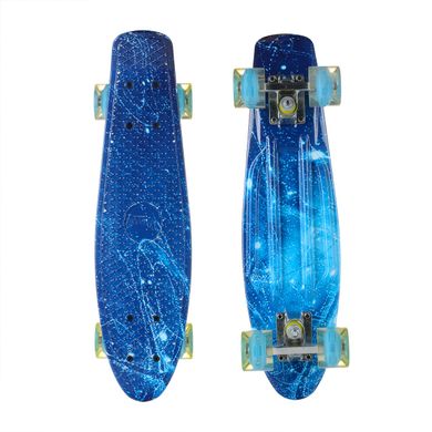 Пенні Борд Best Board 25, двостороннє забарвлення, колеса PU світяться Блакитний лід