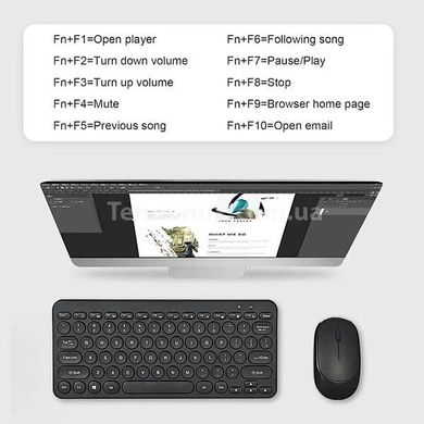 Комплект бездротова клавіатура та комп'ютерна миша wireless 902 Чорна
