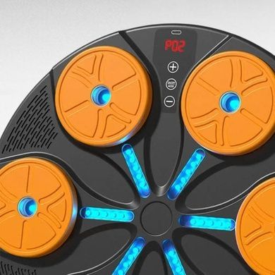 Настінний тренажер боксерський музичний для тренування реакції TS-5527 Чорний з жовтим
