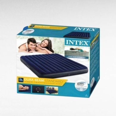Матрас надувной двухместный 183x203x25см Intex Синий