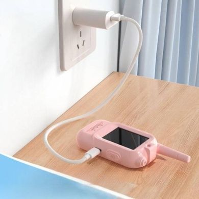 Набір дитячих відеорацій до 300м 2шт USB port Type-C Walkie Talkie Блакитна та рожева