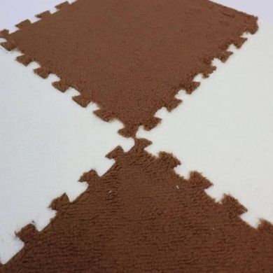 Килимок-пазл плюшевий 30&times;30см 10шт/уп floor mat AND 5579 Коричневий