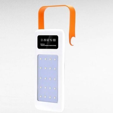 Power Bank 100000 mAh с ремешком, фонарем и встроенными кабелями для зарядки YM-638 CX Белый