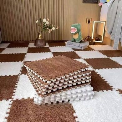 Килимок-пазл плюшевий 30&times;30см 10шт/уп floor mat AND 5579 Коричневий