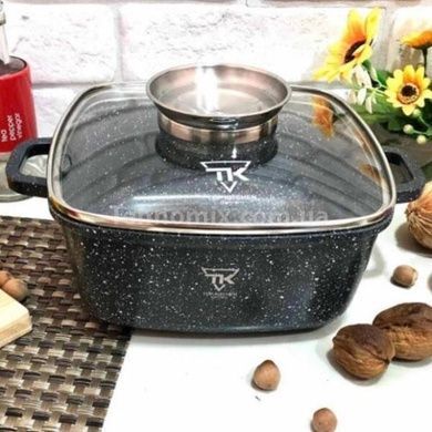 Кастрюля квадратная с крышкой 6,7л 28см Top Kitchen TК00056 Черная