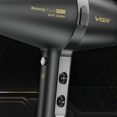 Фен профессиональный с 3 уровнями обдува и 3 уровнями температуры 2400W VGR V-409 Черный