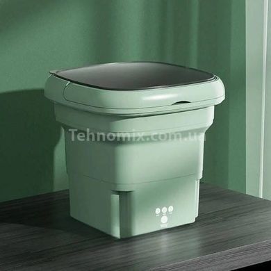 Пральна машинка компактна силіконова складана 2в1 10л Folding Washing Machine Зелена