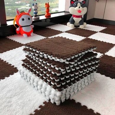 Килимок-пазл плюшевий 30&times;30см 10шт/уп floor mat AND 5579 Коричневий
