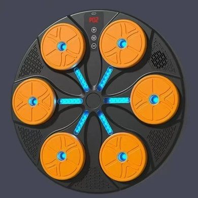Настінний тренажер боксерський музичний для тренування реакції TS-5527 Чорний з жовтим