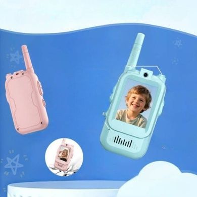 Набір дитячих відеорацій до 300м 2шт USB port Type-C Walkie Talkie Блакитна та рожева