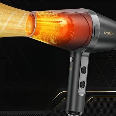 Фен профессиональный с 3 уровнями обдува и 3 уровнями температуры 2400W VGR V-409 Черный