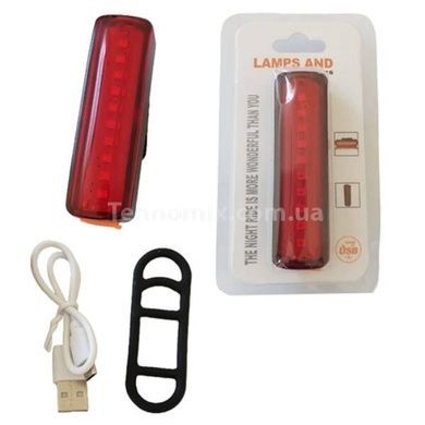 Велоліхтар акумуляторний сигнальне червоне світло XFL-102-10SMD Чорний