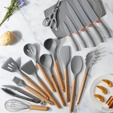 Набір кухонного приладдя 19 предметів Kitchen Set Сірий