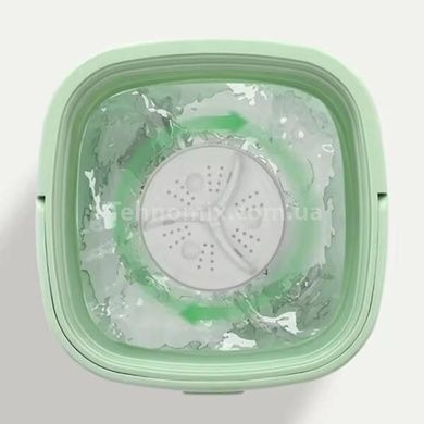 Пральна машинка компактна силіконова складана 2в1 10л Folding Washing Machine Зелена