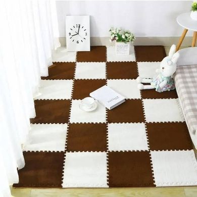 Килимок-пазл плюшевий 30&times;30см 10шт/уп floor mat AND 5579 Коричневий
