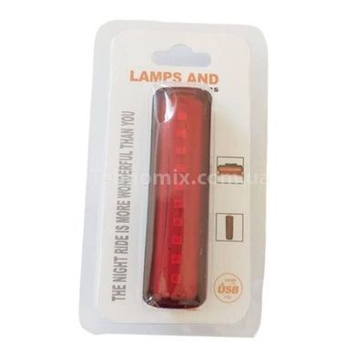 Велоліхтар акумуляторний сигнальне червоне світло XFL-102-10SMD Чорний