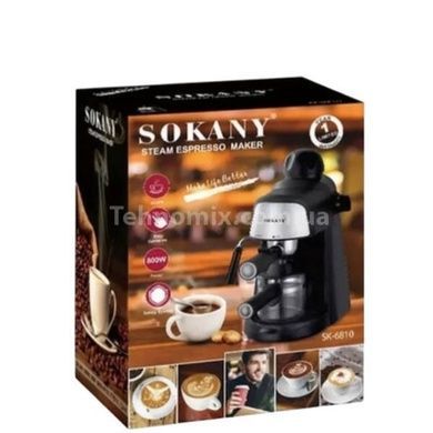 Кофеварка рожковая со стимером Sokany SK-6810 Черная