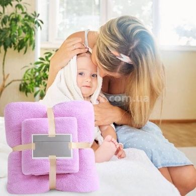 Набір рушників 2шт 145*80см та 75*35см Towel blanket 521-2415 Фіолетовий