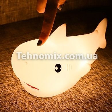 Детский силиконовый ночник игрушка Акула
