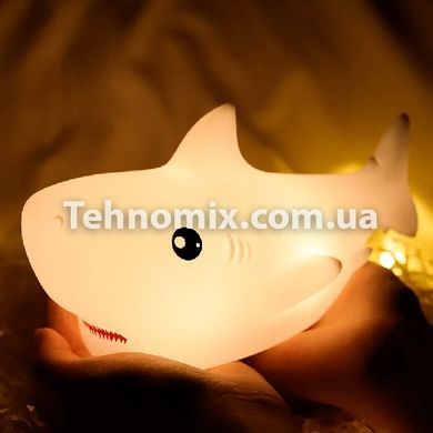 Детский силиконовый ночник игрушка Акула