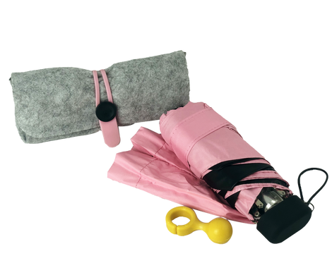 Міні-парасоля кишенькова в футлярі Рожева