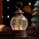 Новорічний нічник Вінтажний ліхтар зі сніговиками круглий XMAS WDL-2103C Коричневий