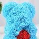 Ведмедик з серцем з 3D троянд Teddy Rose 40 см Блакитний