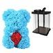 Ведмедик з серцем з 3D троянд Teddy Rose 40 см Блакитний