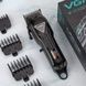 Машинка для стрижки волосся акумуляторна з 4 насадками та LED дисплеєм VGR V-051Чорна